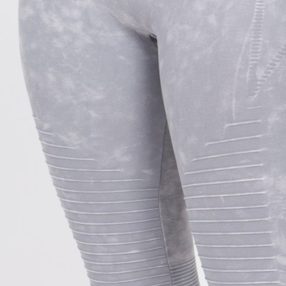 Vintage Wash Moto Detailed Seamless Tights - Picture 4 of 7